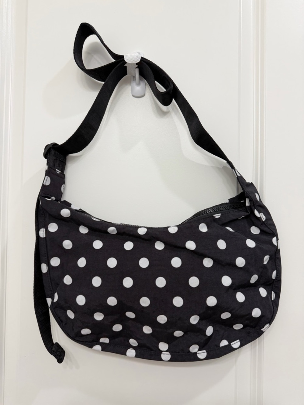 Baggu medium cresce Black Polka Dot Crossbody Bag - Classic Women's Shoulder Bag
